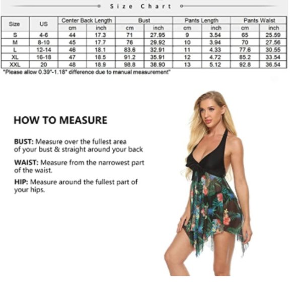 Cute Black Floral Printed Flowly Tankini 2 Pc - Picture 7 of 7